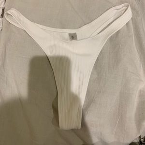 NEVER BEFORE WORN ribbed white tong bikini bottom